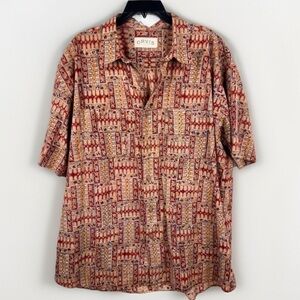 Vintage Orvis Patterned Short Sleeve Button-Up Collared Casual Shirt XL mens